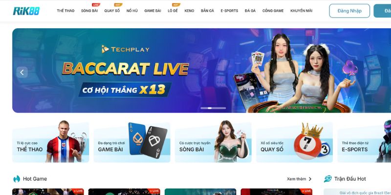 Trải nghiệm giao diện RIK88 hiện đại, hỗ trợ tiếng Việt đầy đủ